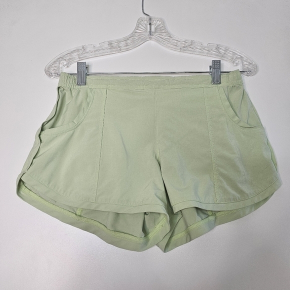Athleta Womens Stellar Running Shorts lime Green Size Small - Picture 3 of 9